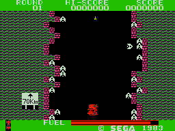 Borderline running on the Sega SG-1000 / SC-3000 — in-game screenshot, 256×192, grabbed from the emulator