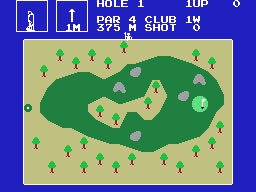 Champion Golf running on the Sega SG-1000 / SC-3000 — in-game screenshot, 256×192, grabbed from the emulator