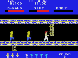 Dragon Wang running on the Sega SG-1000 / SC-3000 — in-game screenshot, 256×192, grabbed from the emulator