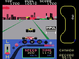 GP World running on the Sega SG-1000 / SC-3000 — in-game screenshot, 256×192, grabbed from the emulator