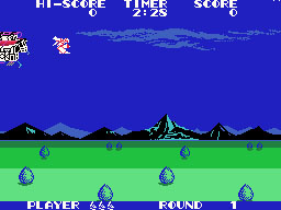 Orguss running on the Sega SG-1000 / SC-3000 — in-game screenshot, 256×192, grabbed from the emulator