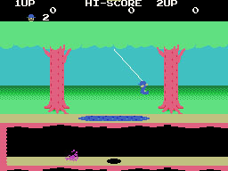 Pitfall II running on the Sega SG-1000 / SC-3000 — in-game screenshot, 256×192, grabbed from the emulator