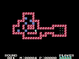 Soukoban running on the Sega SG-1000 / SC-3000 — in-game screenshot, 256×192, grabbed from the emulator