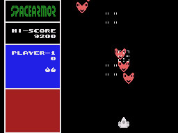 Space Armor running on the Sega SG-1000 / SC-3000 — in-game screenshot, 256×192, grabbed from the emulator