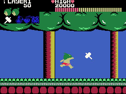 Wonder Boy running on the Sega SG-1000 / SC-3000 — in-game screenshot, 256×192, grabbed from the emulator