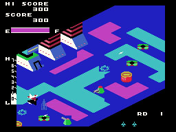 Zaxxon running on the Sega SG-1000 / SC-3000 — in-game screenshot, 256×192, grabbed from the emulator