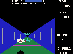 Zoom 909 running on the Sega SG-1000 / SC-3000 — in-game screenshot, 256×192, grabbed from the emulator