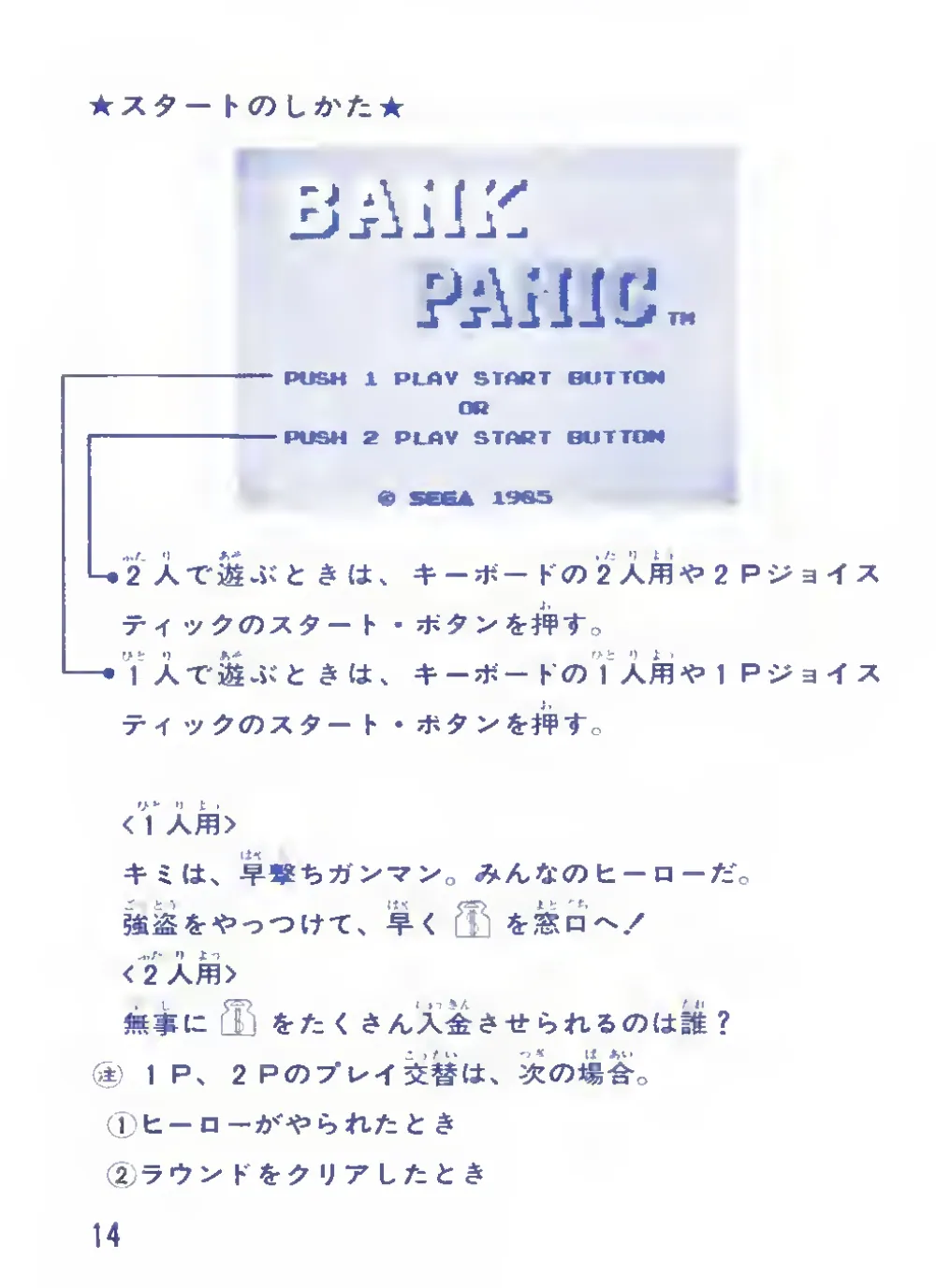Bank Panic (1985) — page 16 of 36, scanned from the printed manual