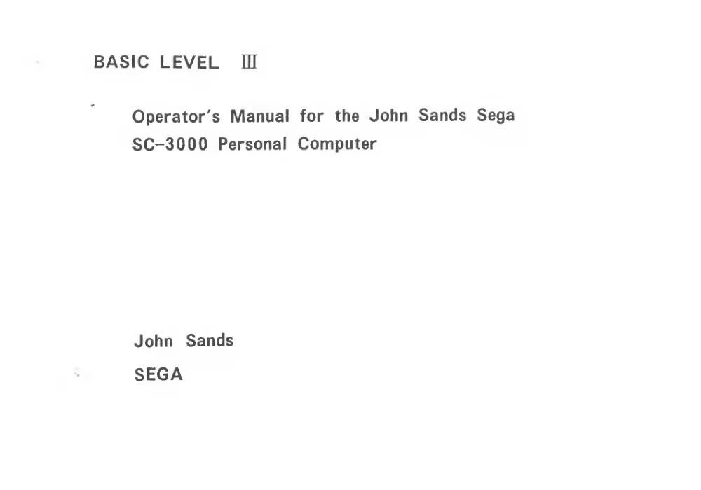 BASIC Level III (1983) — page 3 of 178, scanned from the printed manual