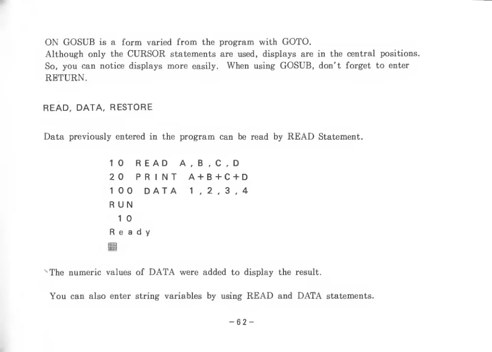 BASIC Level III (1983) — page 67 of 178, scanned from the printed manual