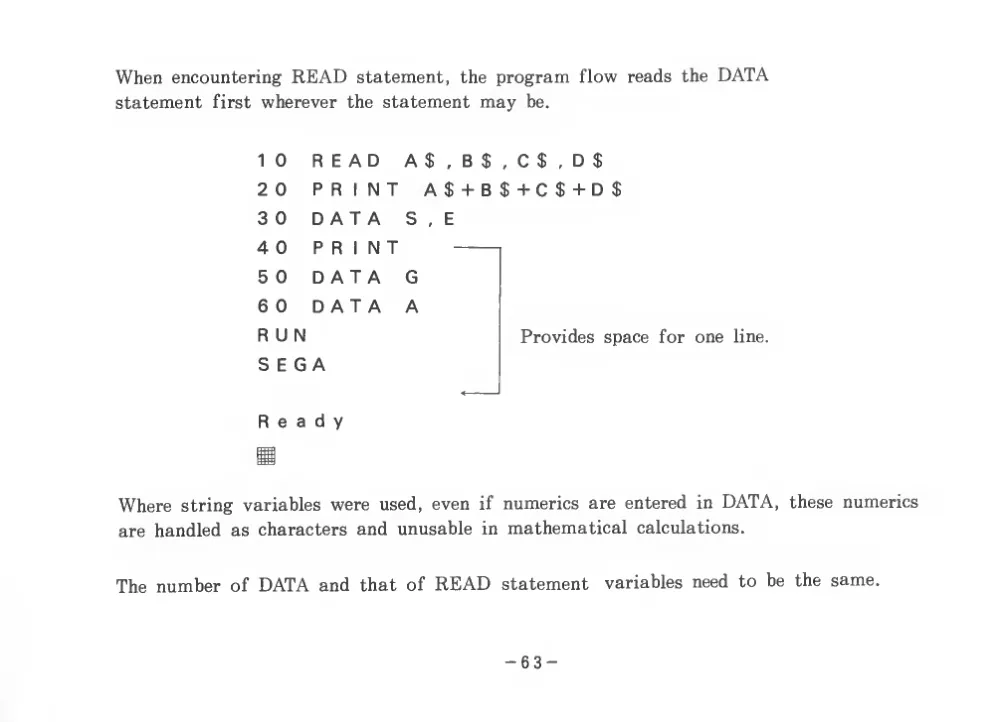 BASIC Level III (1983) — page 68 of 178, scanned from the printed manual