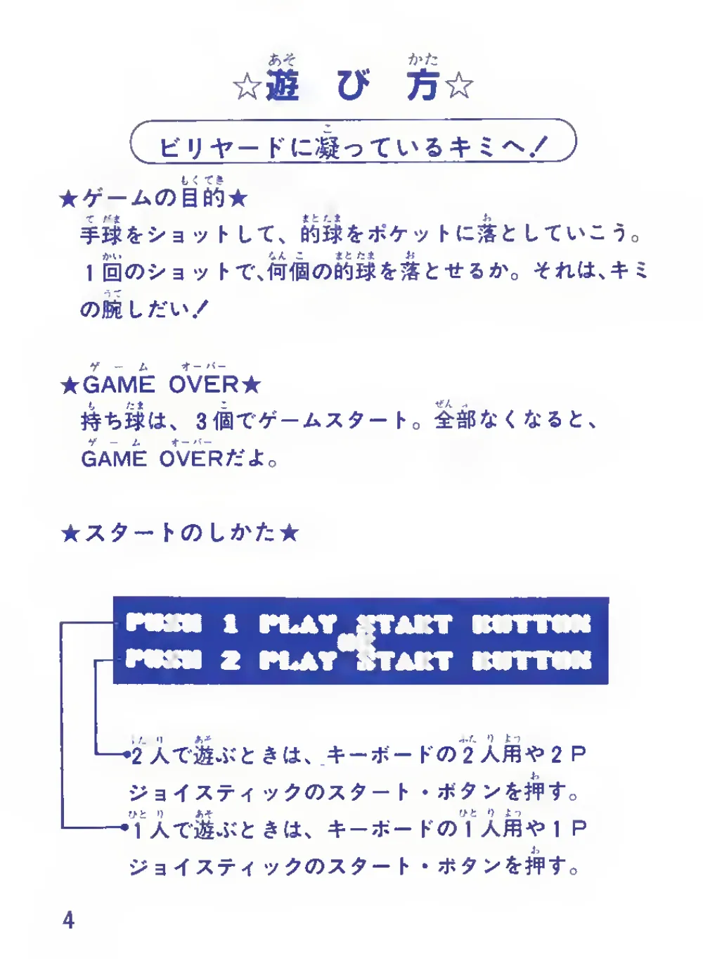 Champion Billiards (1986) — page 6 of 23, scanned from the printed manual