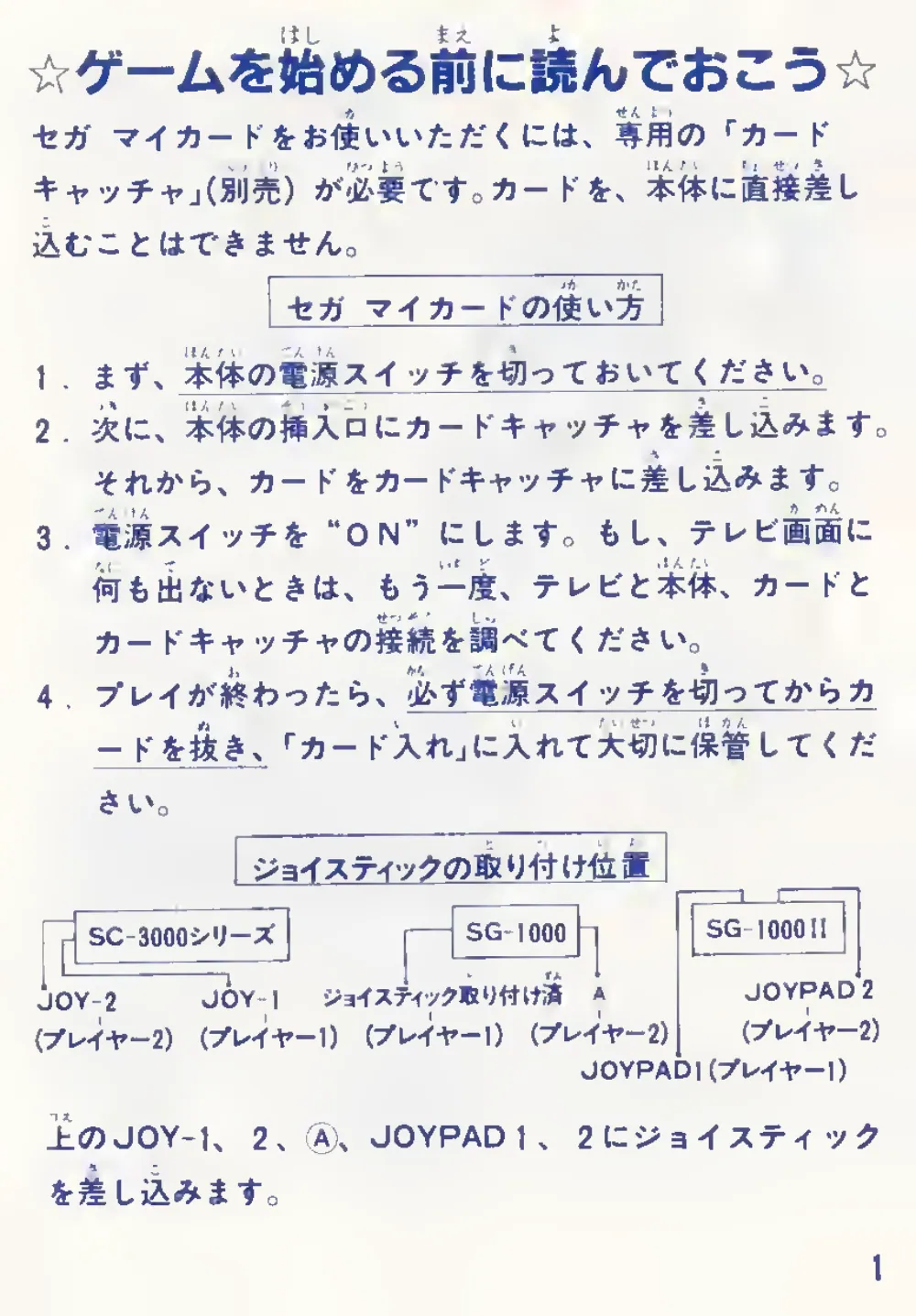 Choplifter (1985) — page 2 of 19, scanned from the printed manual