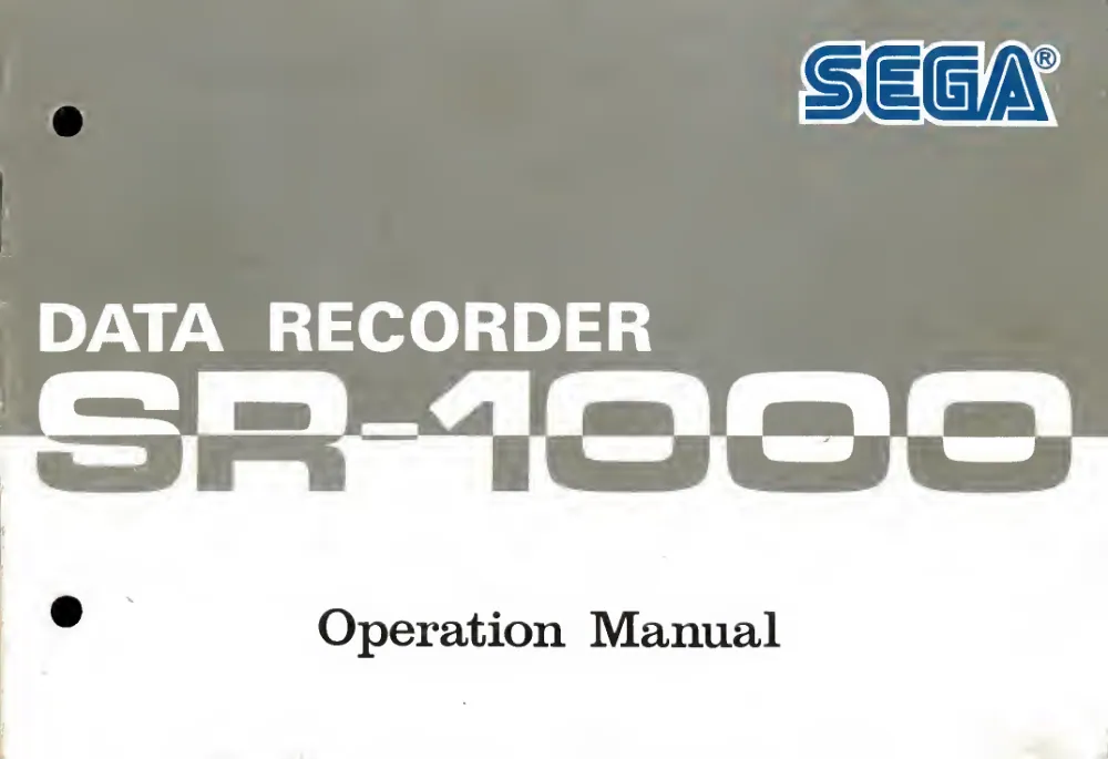 Data Recorder SR-1000 Operation Manual (1983) — page 1 of 12, scanned from the printed manual