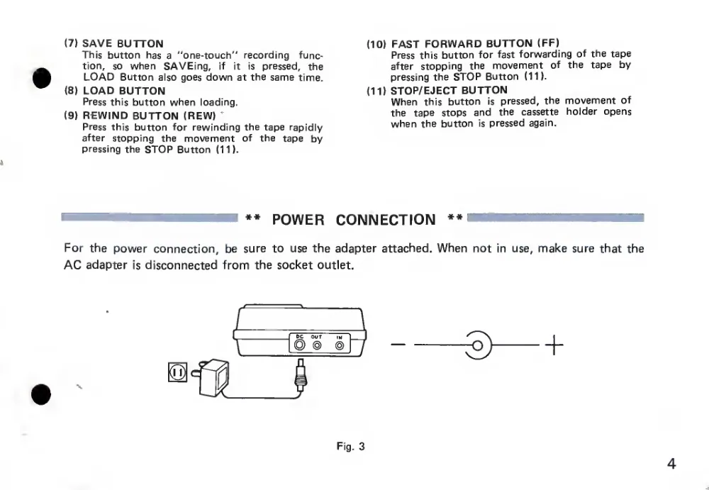 Data Recorder SR-1000 Operation Manual (1983) — page 5 of 12, scanned from the printed manual