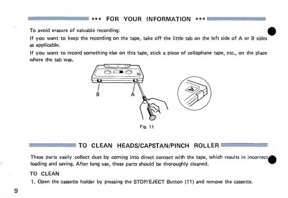 Data Recorder SR-1000 Operation Manual (1983) — page 10 of 12, scanned from the printed manual