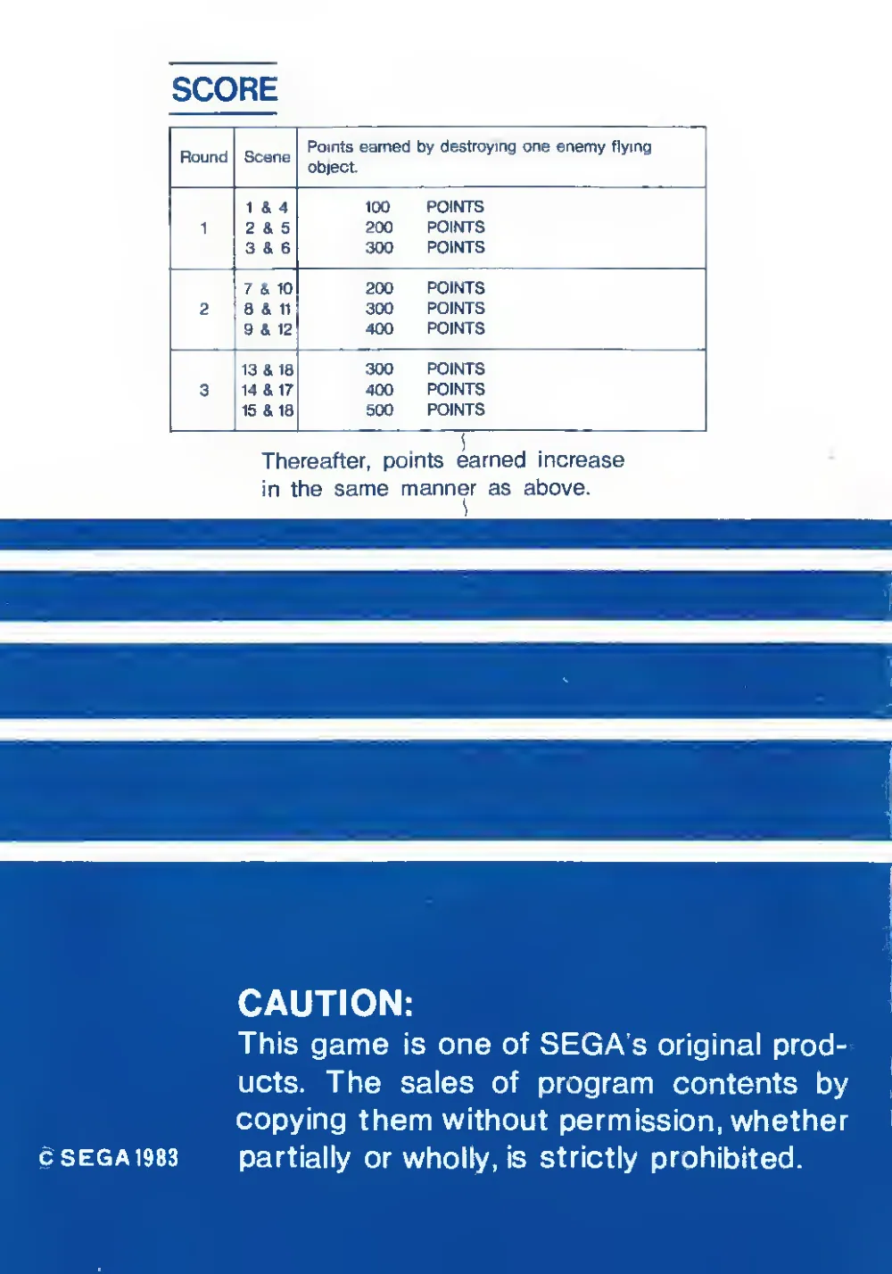 Exerion (1983) — page 5 of 6, scanned from the printed manual