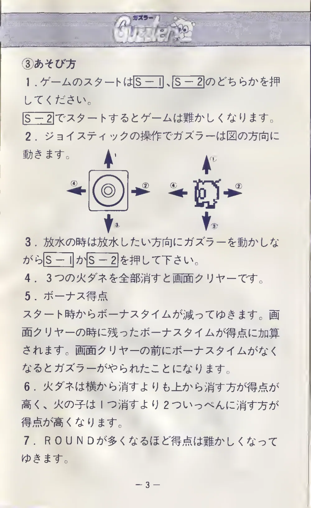Guzzler (1983) — page 4 of 6, scanned from the printed manual