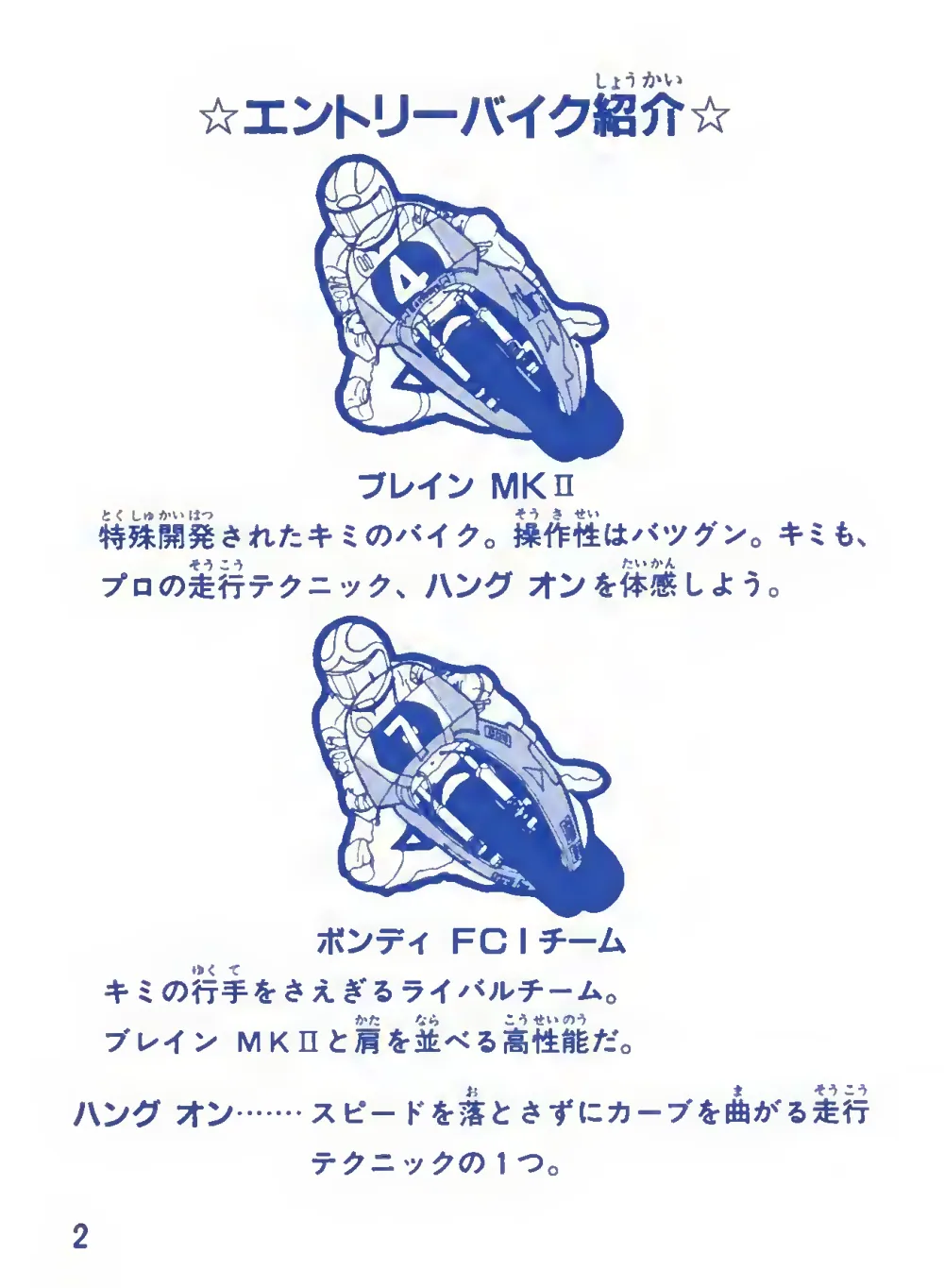 Hang-On II (1985) — page 4 of 20, scanned from the printed manual
