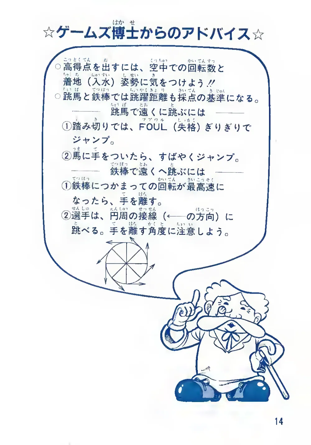 Hyper Sports (1985) — page 15 of 20, scanned from the printed manual