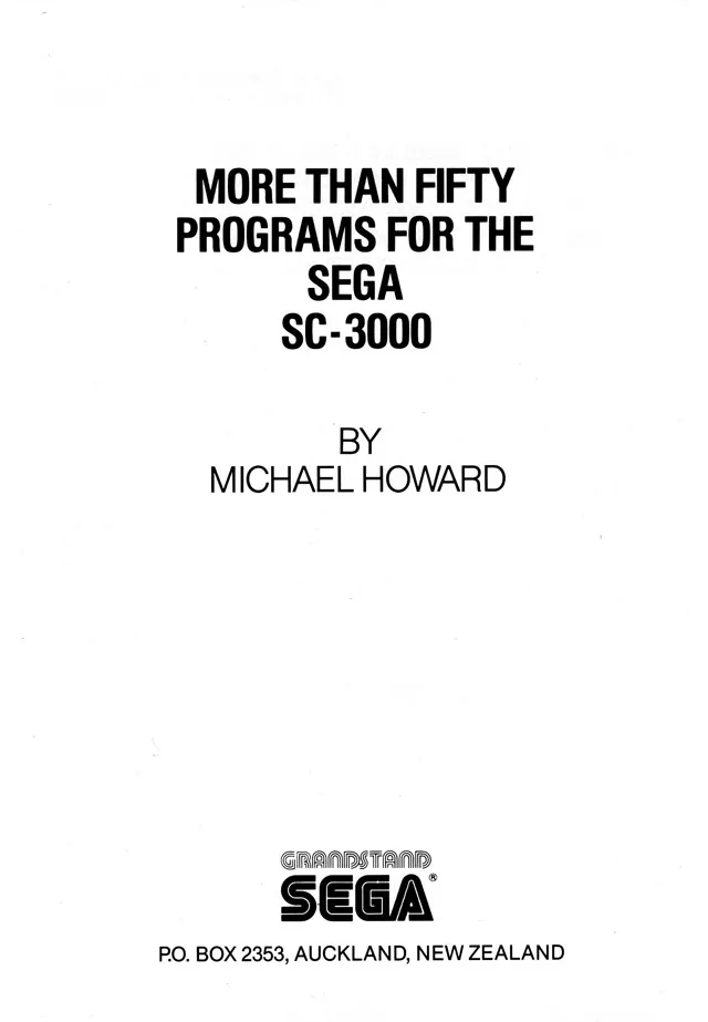 More Than 50 Programs for the sc-3000 — page 2 of 78, scanned from the printed manual