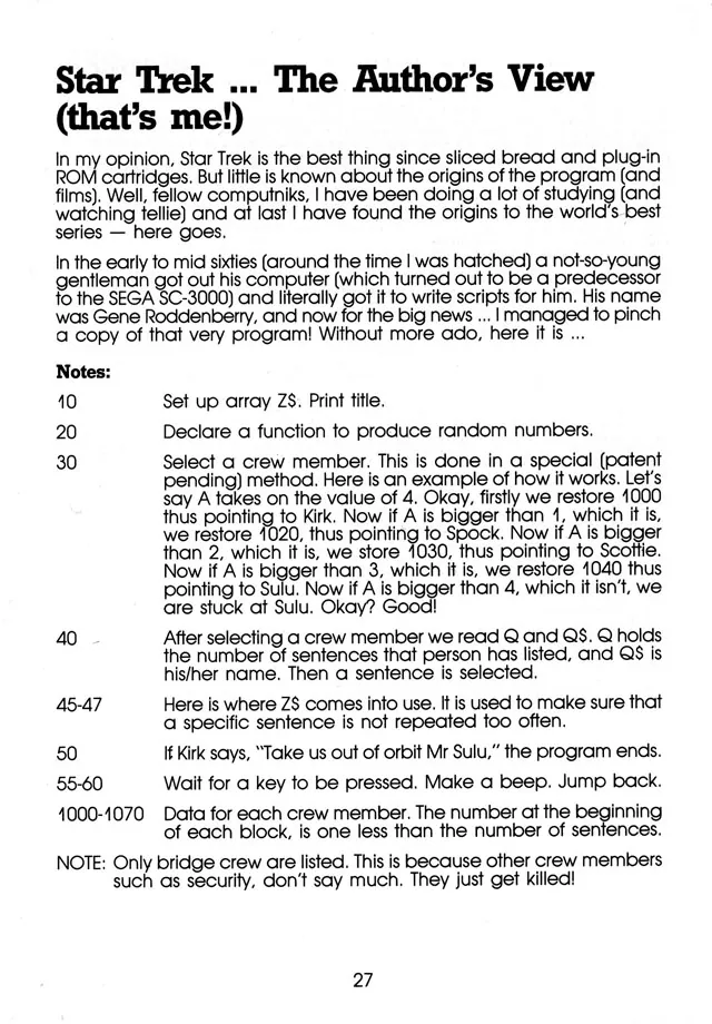 More Than 50 Programs for the sc-3000 — page 30 of 78, scanned from the printed manual
