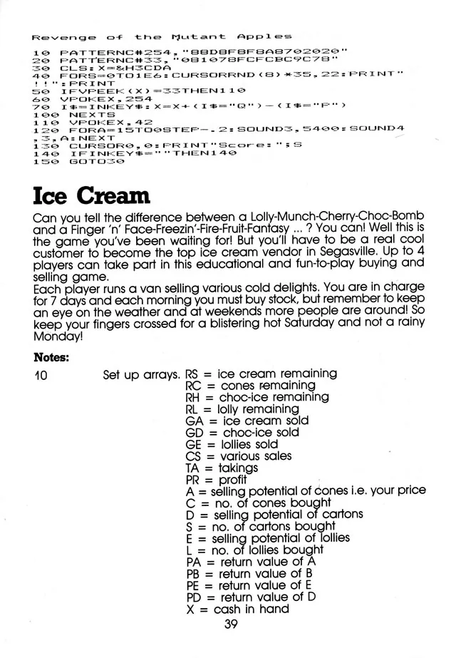 More Than 50 Programs for the sc-3000 — page 42 of 78, scanned from the printed manual
