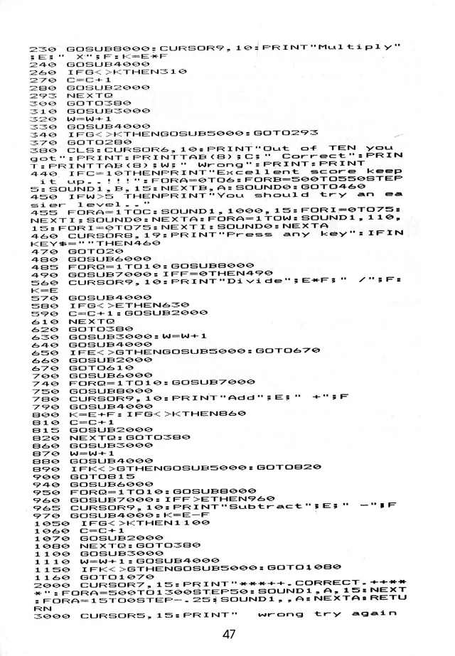 More Than 50 Programs for the sc-3000 — page 50 of 78, scanned from the printed manual