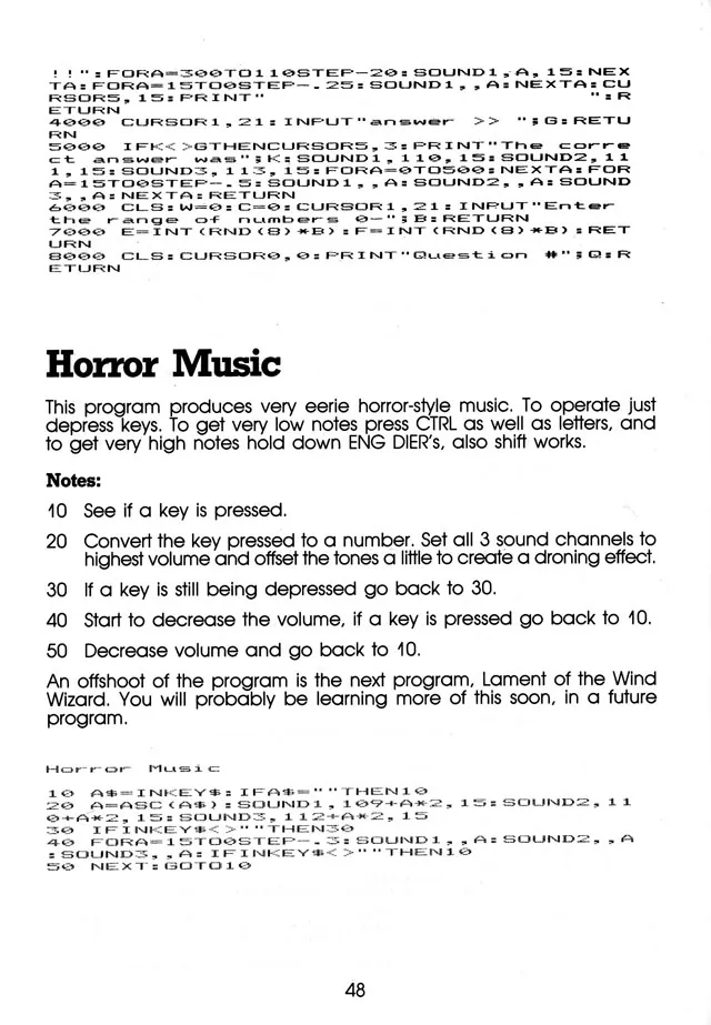 More Than 50 Programs for the sc-3000 — page 51 of 78, scanned from the printed manual
