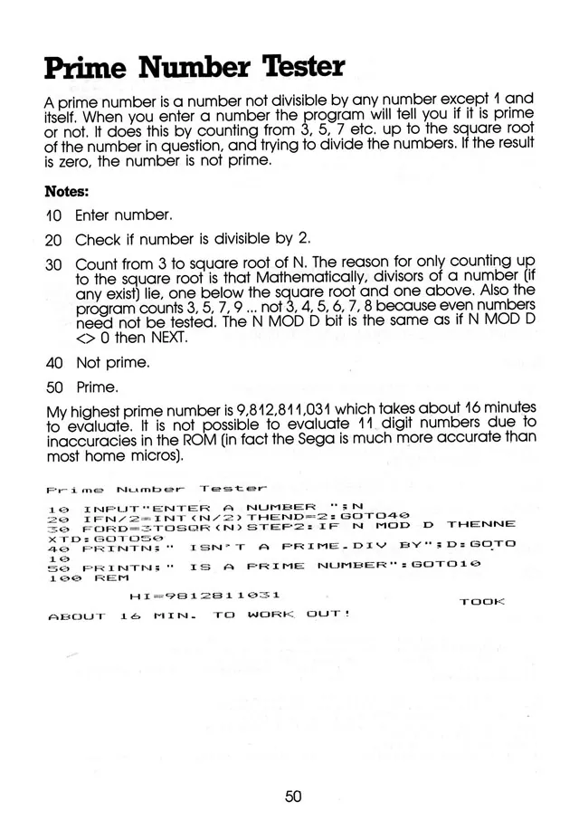More Than 50 Programs for the sc-3000 — page 53 of 78, scanned from the printed manual