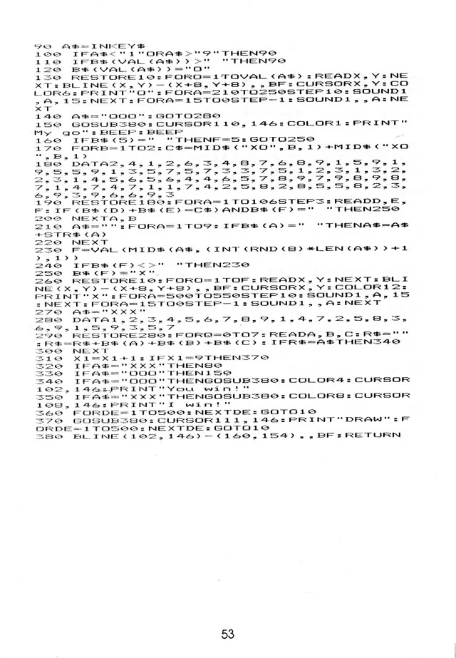 More Than 50 Programs for the sc-3000 — page 56 of 78, scanned from the printed manual