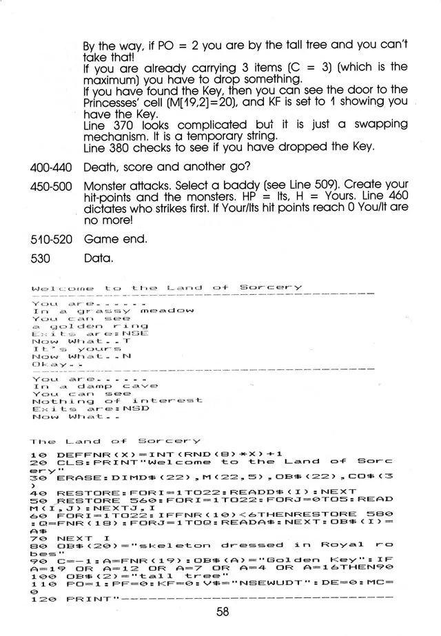More Than 50 Programs for the sc-3000 — page 61 of 78, scanned from the printed manual