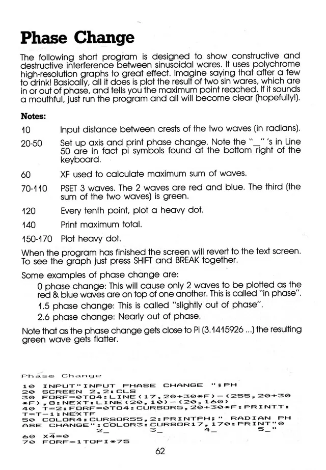 More Than 50 Programs for the sc-3000 — page 65 of 78, scanned from the printed manual