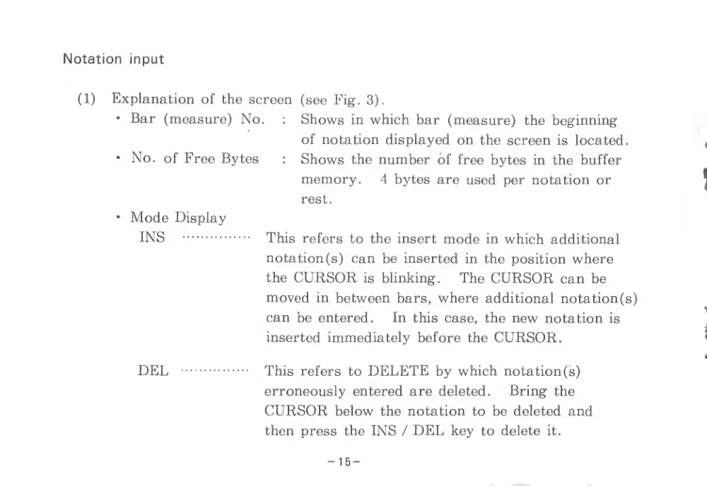 Music Editor (1983) — page 18 of 34, scanned from the printed manual