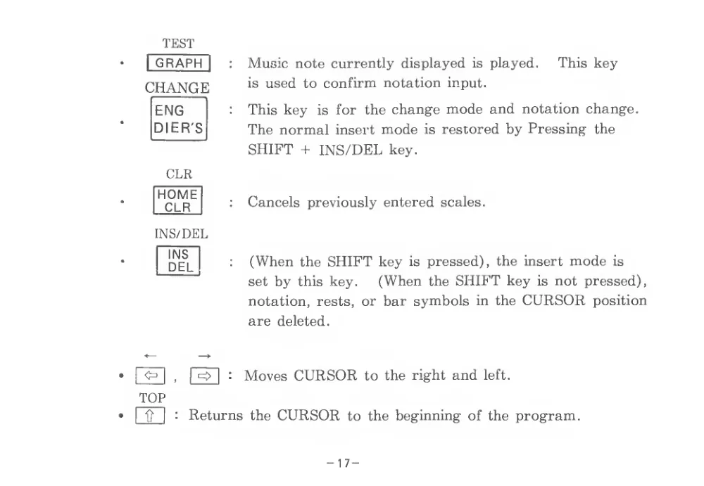 Music Editor (1983) — page 20 of 34, scanned from the printed manual