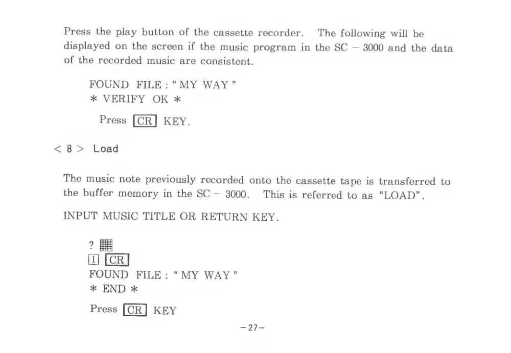 Music Editor (1983) — page 30 of 34, scanned from the printed manual