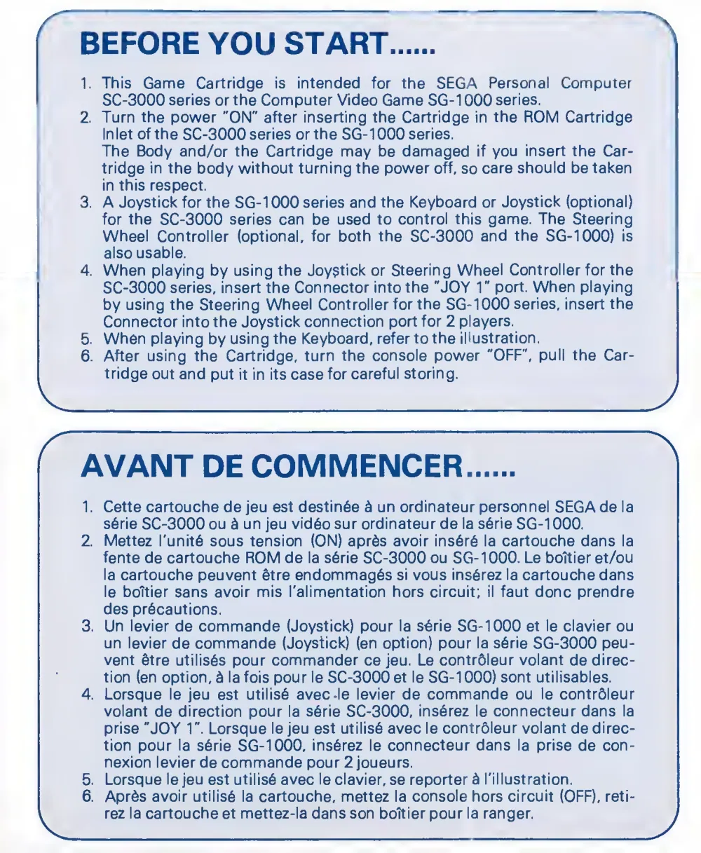 Safari Race (1984) — page 3 of 12, scanned from the printed manual