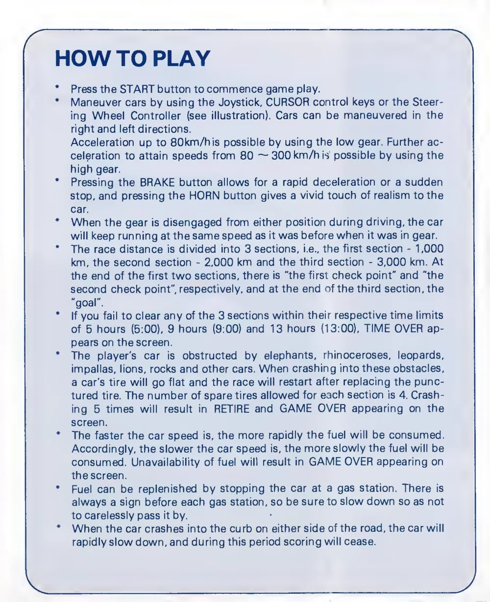 Safari Race (1984) — page 5 of 12, scanned from the printed manual