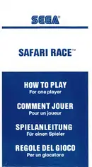 Safari Race (1984) — cover of the scanned manual; 12 pages