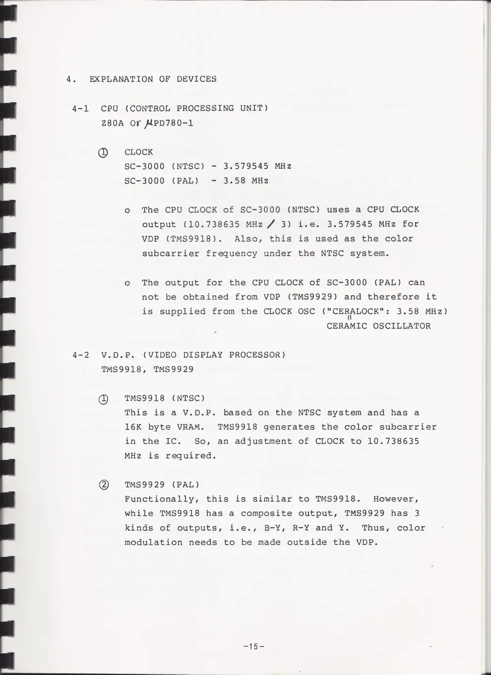 SC-3000ServiceManual — page 16 of 34, scanned from the printed manual