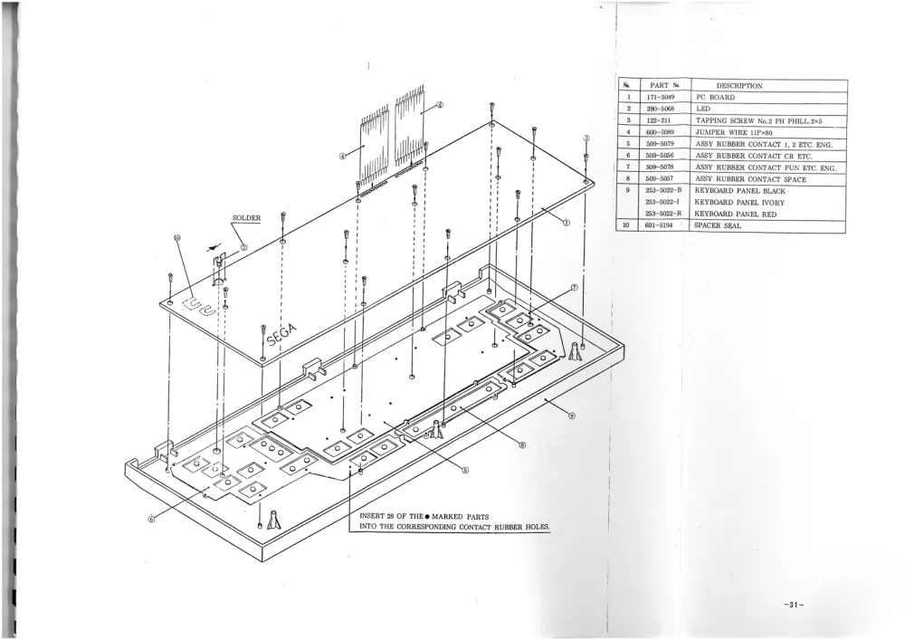 SC-3000ServiceManual — page 32 of 34, scanned from the printed manual