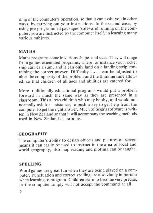 SEGA beginners-guide — page 6 of 72, scanned from the printed manual