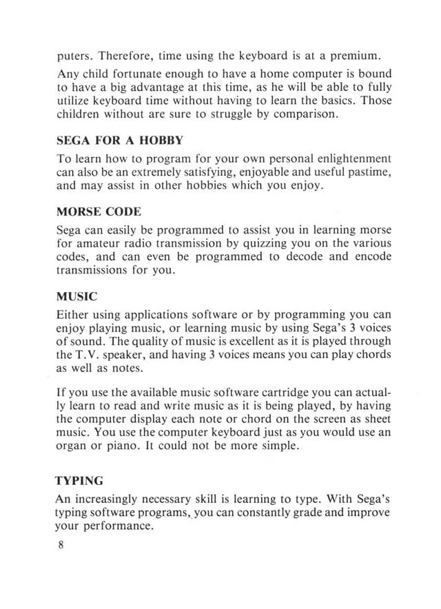 SEGA beginners-guide — page 8 of 72, scanned from the printed manual