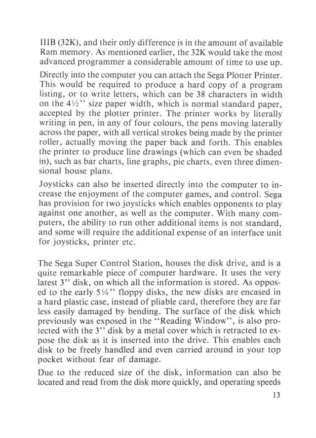 SEGA beginners-guide — page 13 of 72, scanned from the printed manual