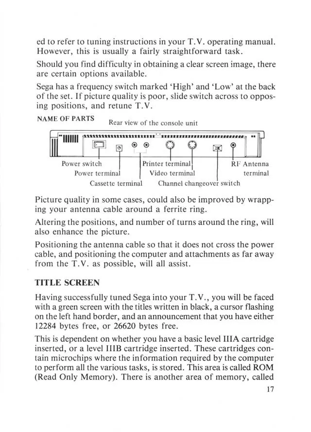 SEGA beginners-guide — page 17 of 72, scanned from the printed manual