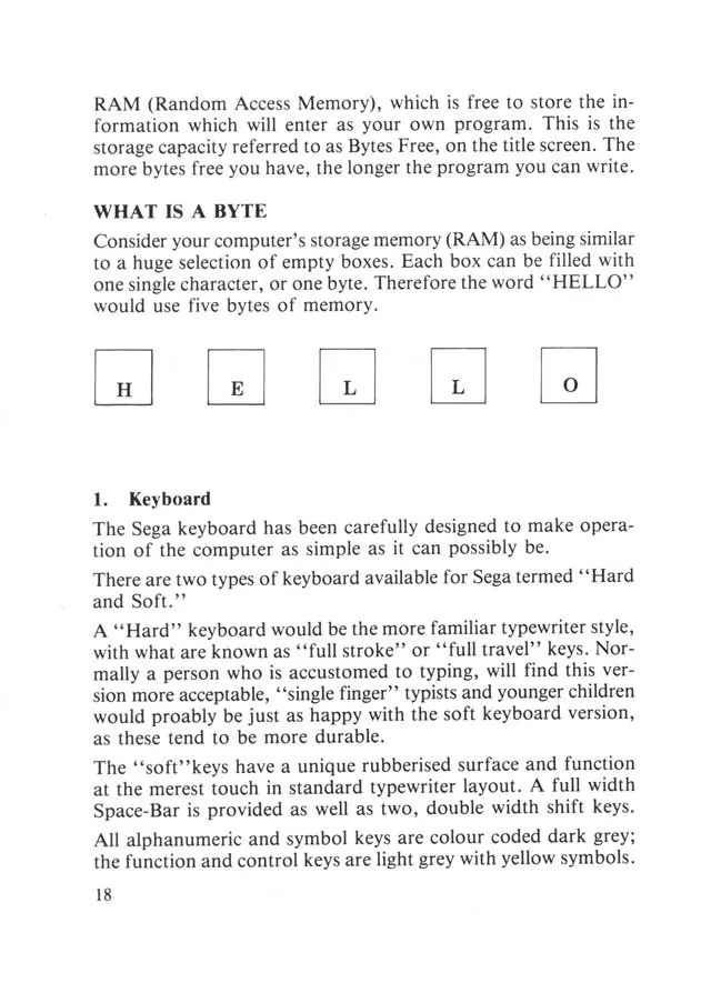 SEGA beginners-guide — page 18 of 72, scanned from the printed manual