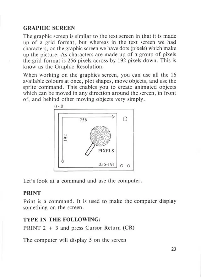 SEGA beginners-guide — page 23 of 72, scanned from the printed manual