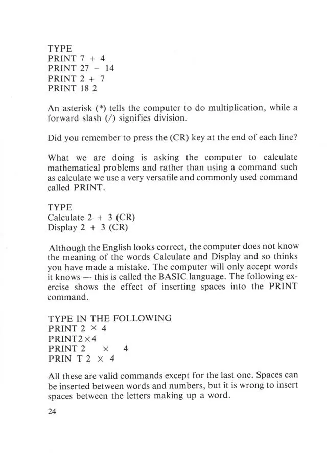 SEGA beginners-guide — page 24 of 72, scanned from the printed manual