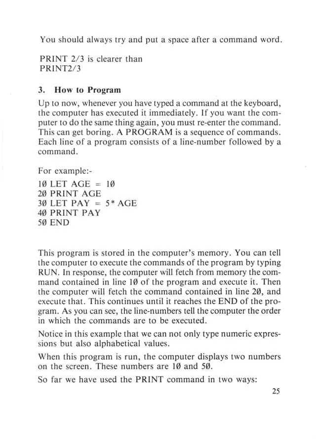 SEGA beginners-guide — page 25 of 72, scanned from the printed manual