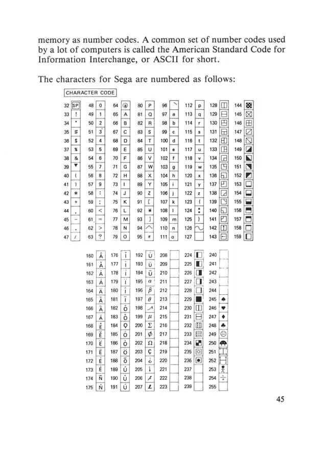 SEGA beginners-guide — page 45 of 72, scanned from the printed manual
